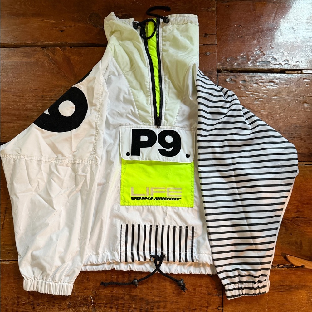 Vintage Volkl Windbreaker Shell S M L Anorak P9 Hi-Vis